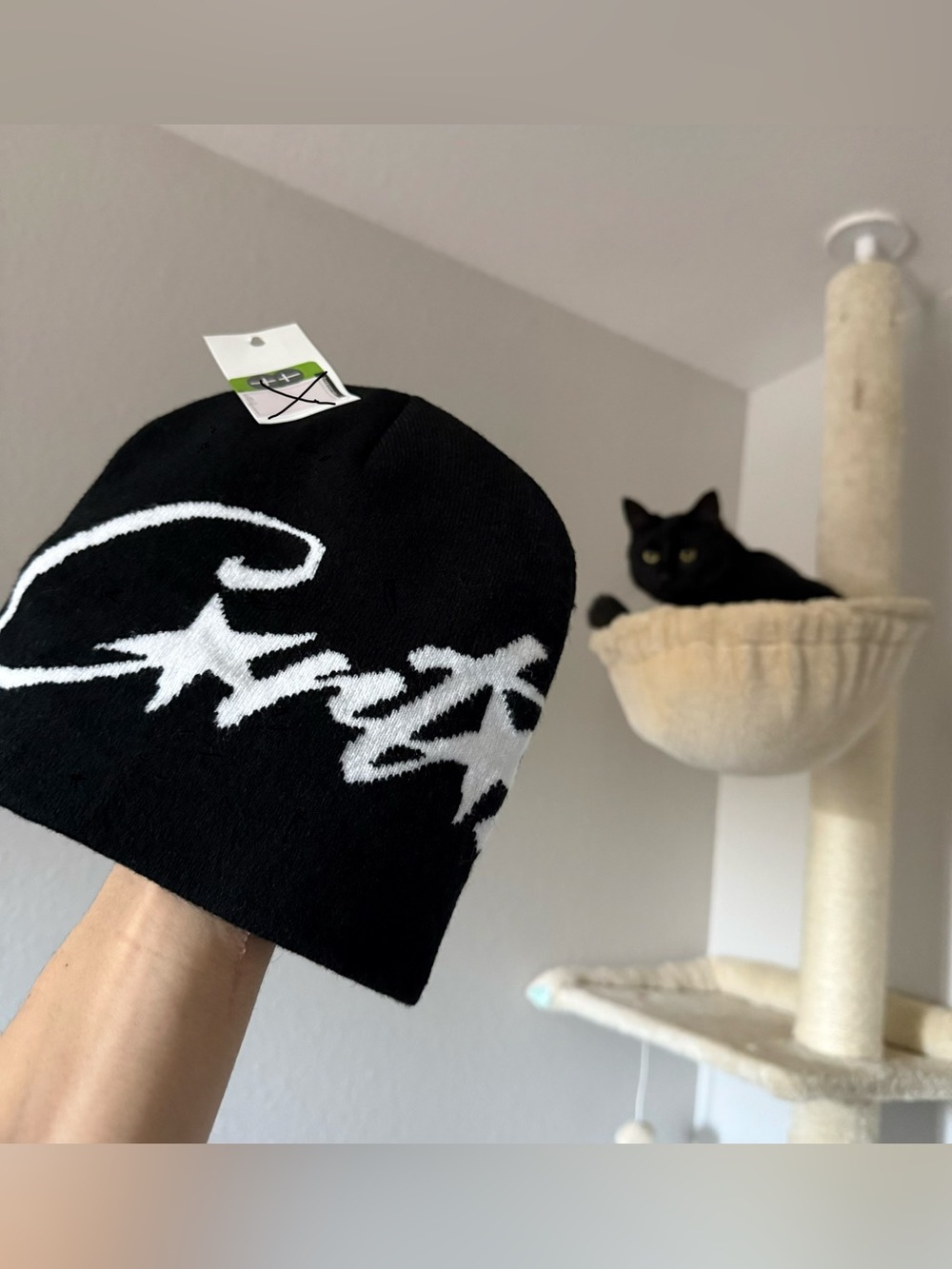 Riot Script Beanie — Black/White